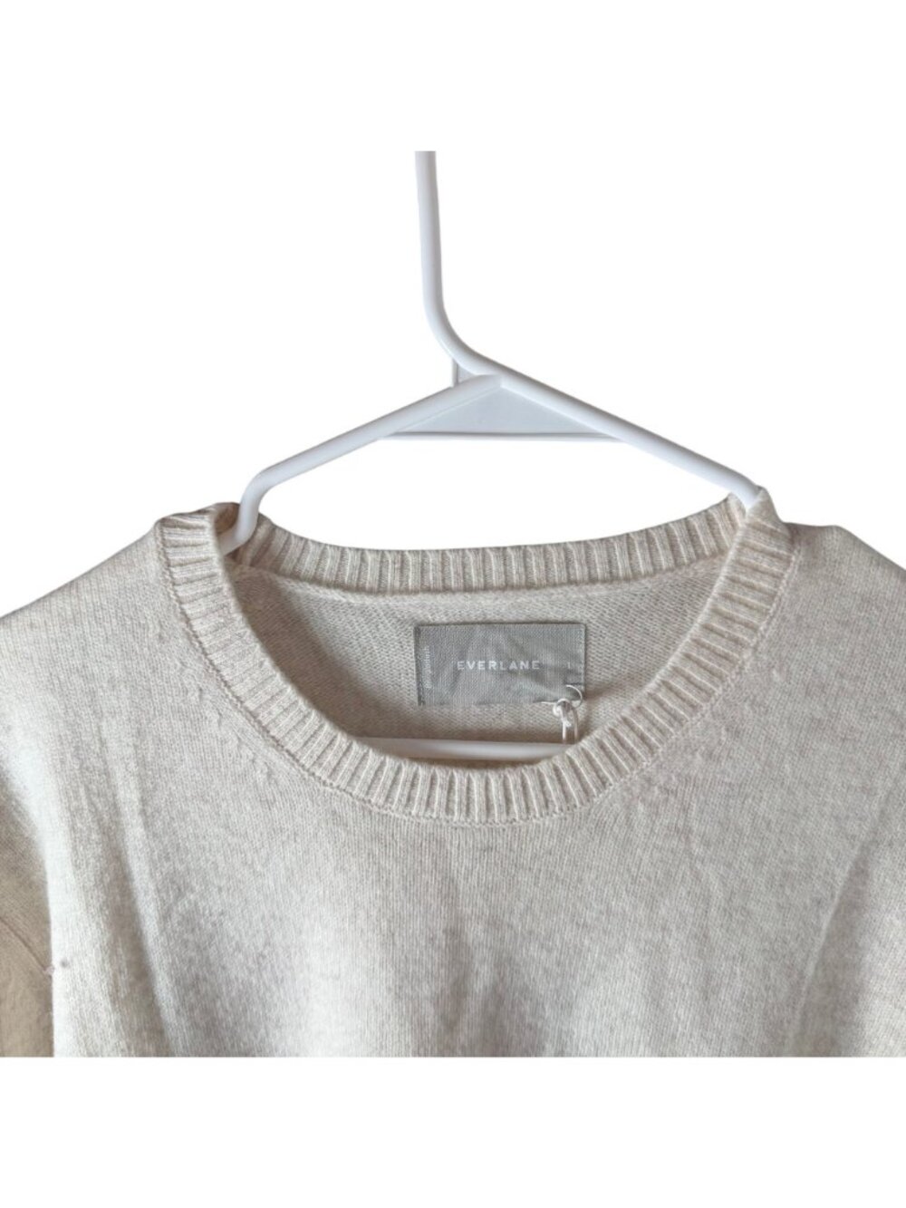Everlane The Premium Merino Crew Neck Sweater Men's Size Large in Oat New W/ Tag - Picture 5 of 6